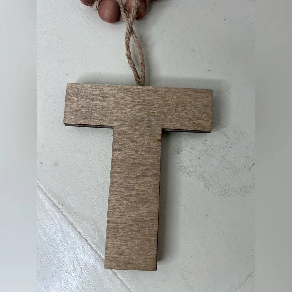 Brand New-Buffalo Plaid Letter “T” Ornament